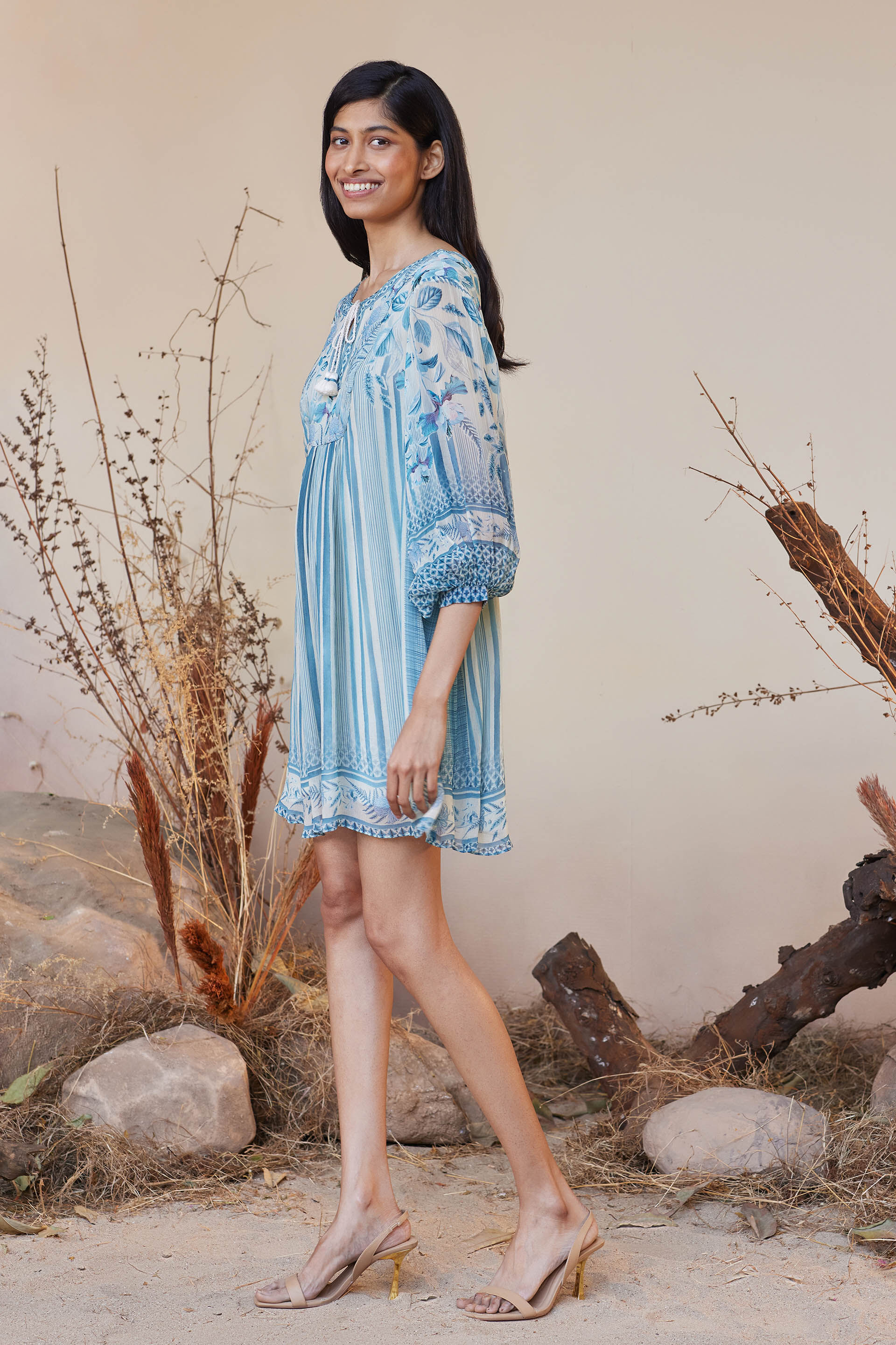 Neela Tunic Dress Blue